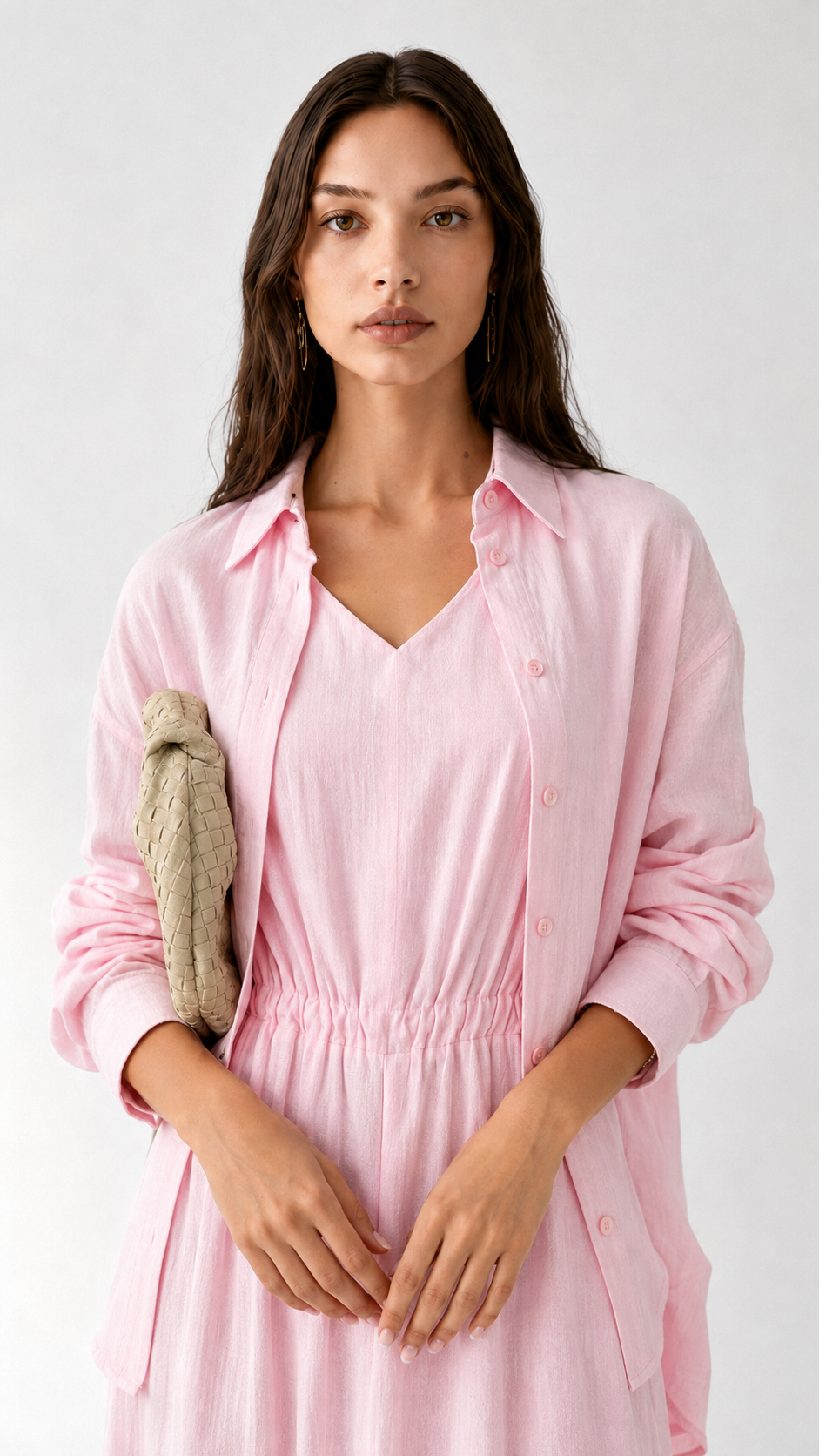 Linen Dress with Shirt 1006