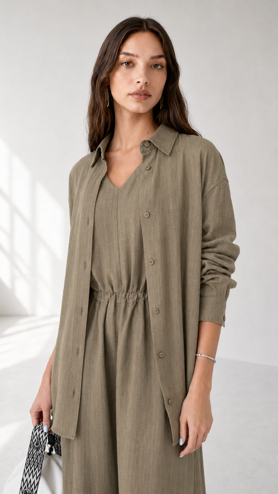Linen Dress with Shirt 1006
