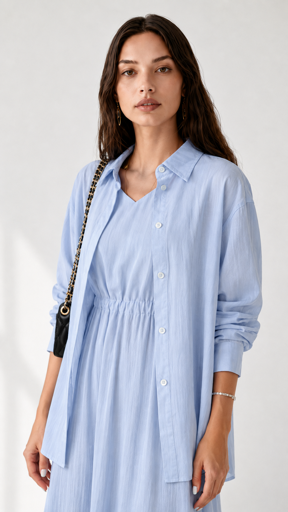 Linen Dress with Shirt 1006