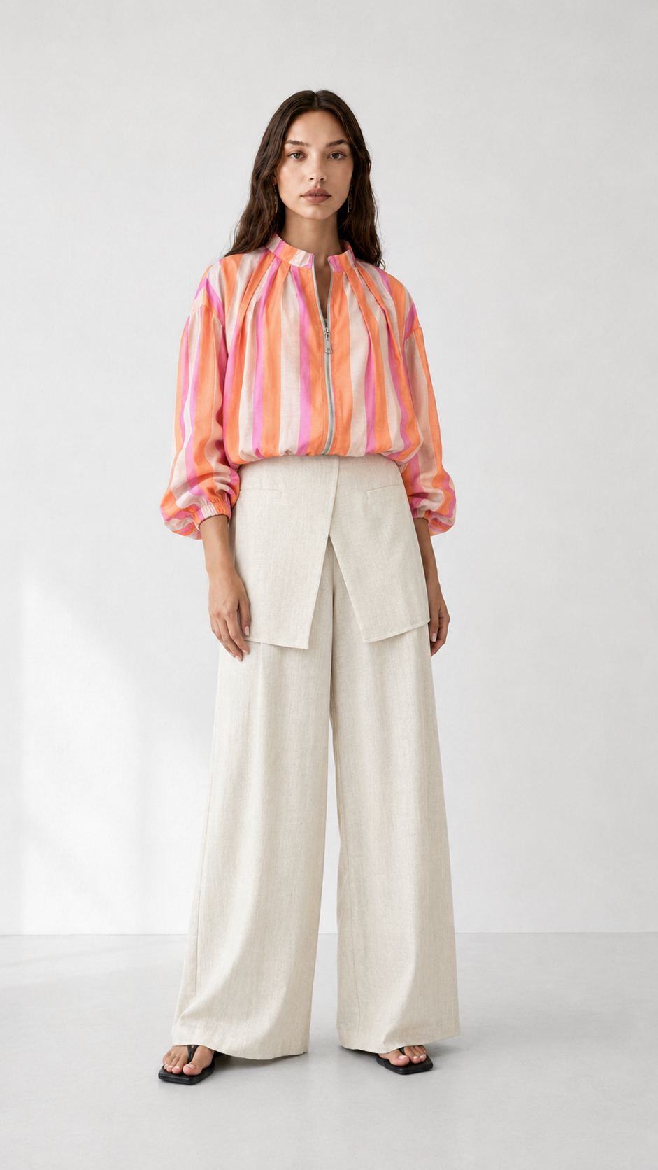 Linen Pant with Skirt 1005