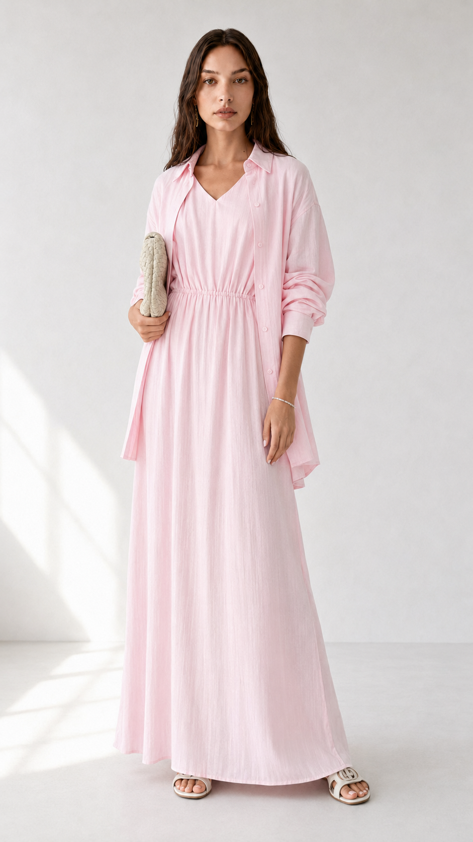 Linen Dress with Shirt 1006