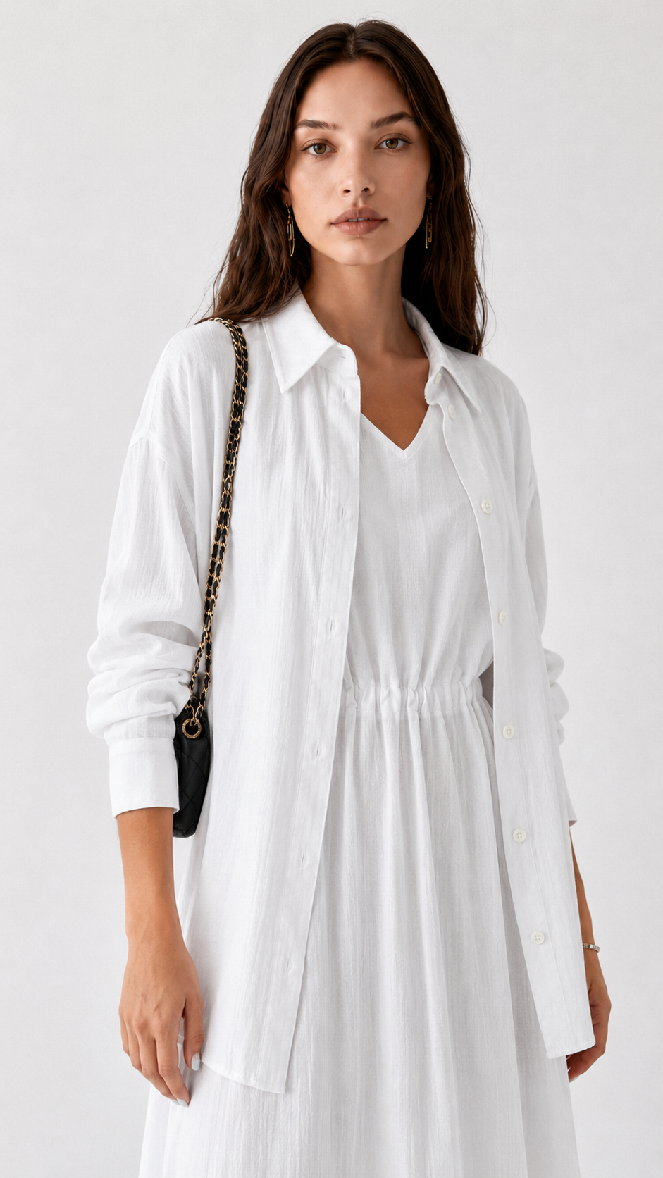 Linen Dress with Shirt 1006