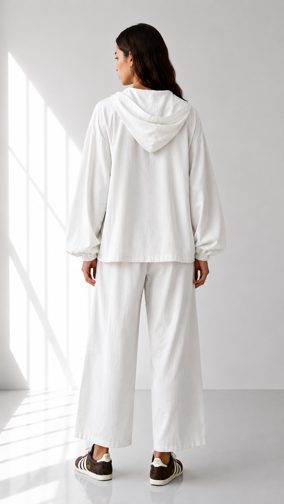 Linen Zip hoodie Set 1002 - HANGER
