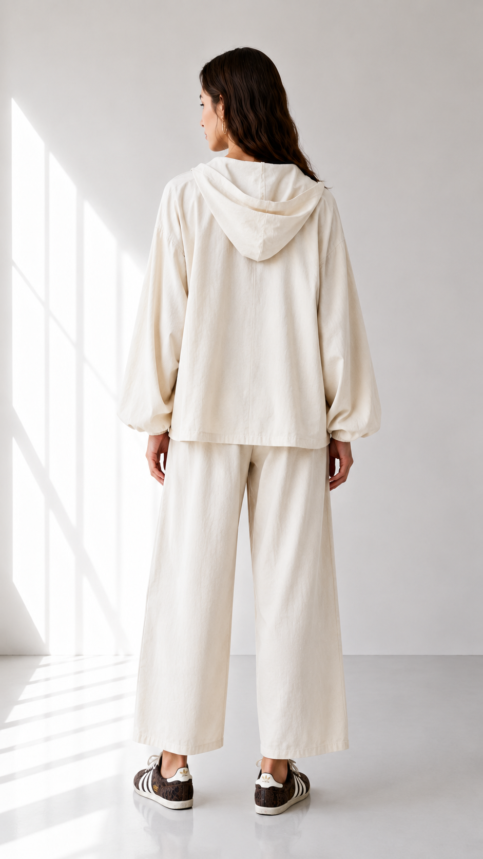 Linen Zip hoodie Set 1002 - HANGER