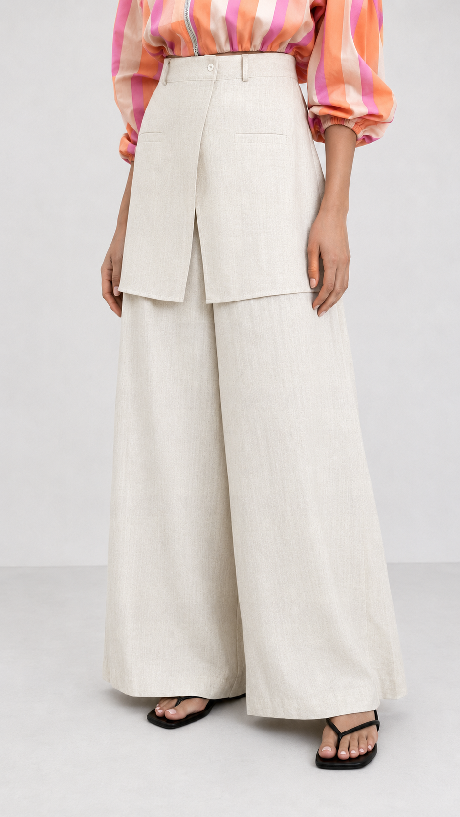Linen Pant with Skirt 1005
