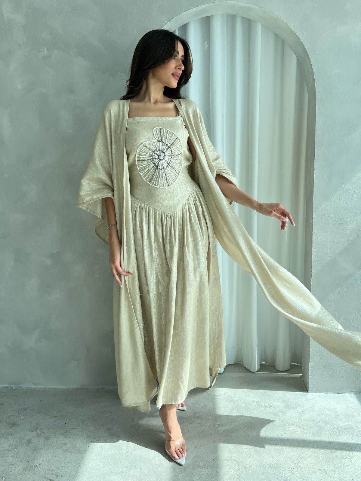 Kuwaiti abaya dress F 4181