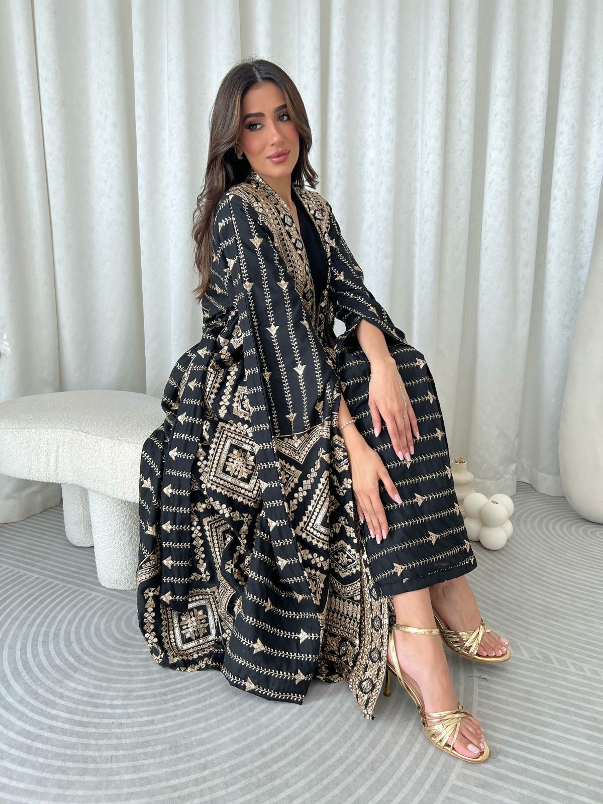 Kuwaiti abaya dress F 4108