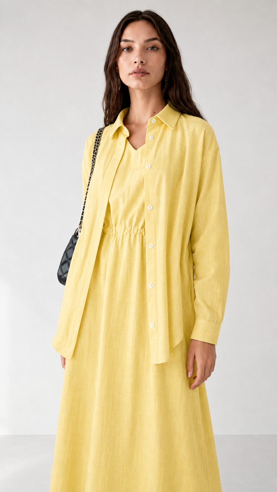 Linen Dress with Shirt 1006