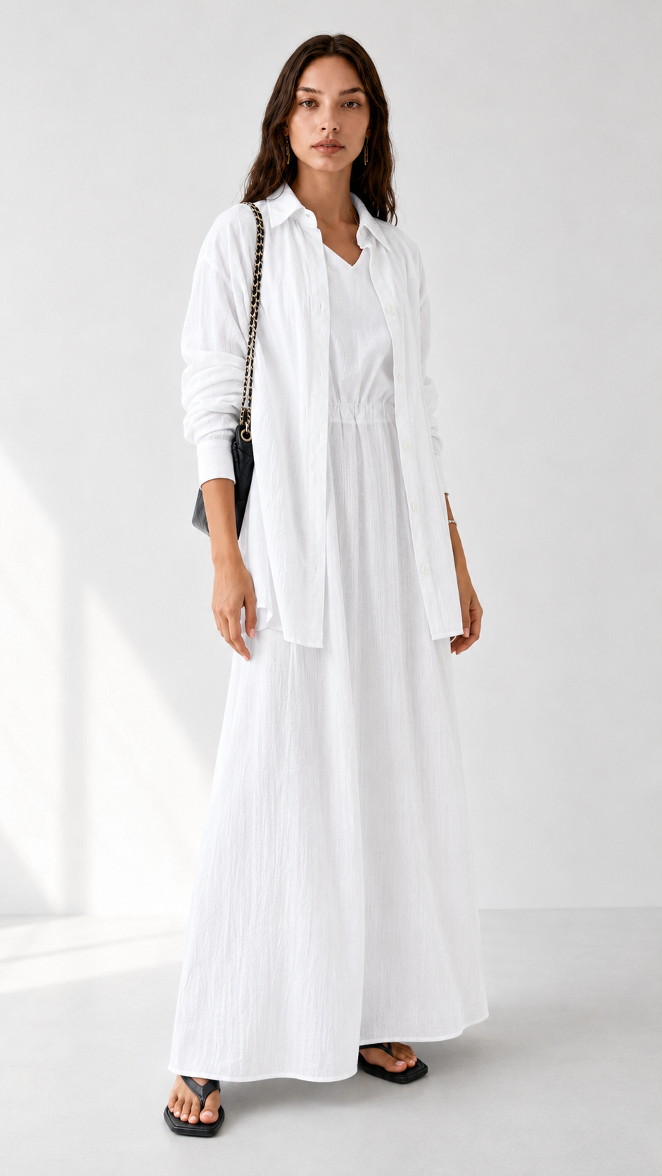 Linen Dress with Shirt 1006