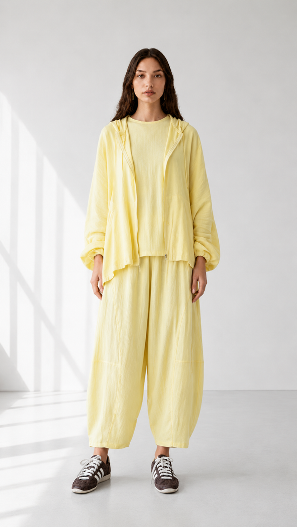 Linen Zip hoodie Set 1002 - HANGER