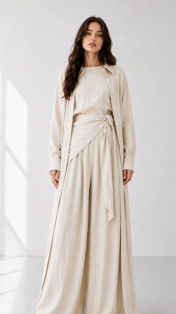 Linen 4 piece Shirt Set 1003 - HANGER