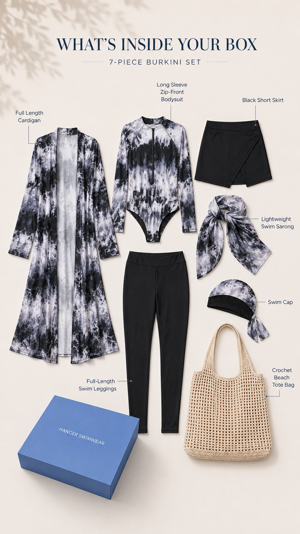 Noire Kimono Burkini Set - HANGER