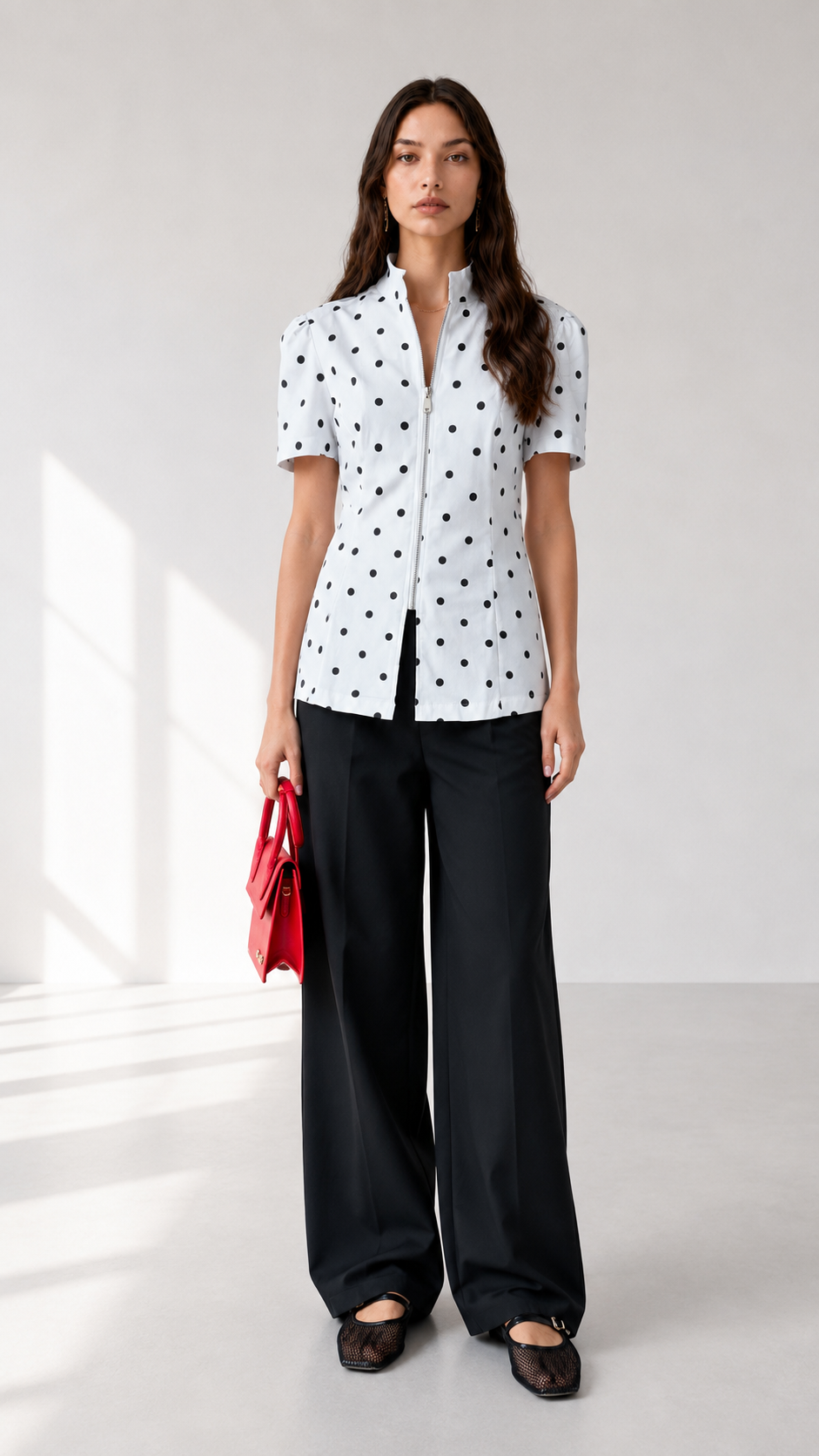 Denim Zip Blouse HFY105331