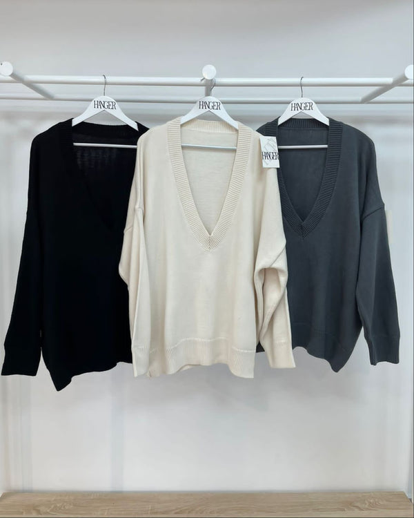 V Neck Sweater TK231143 - HANGER