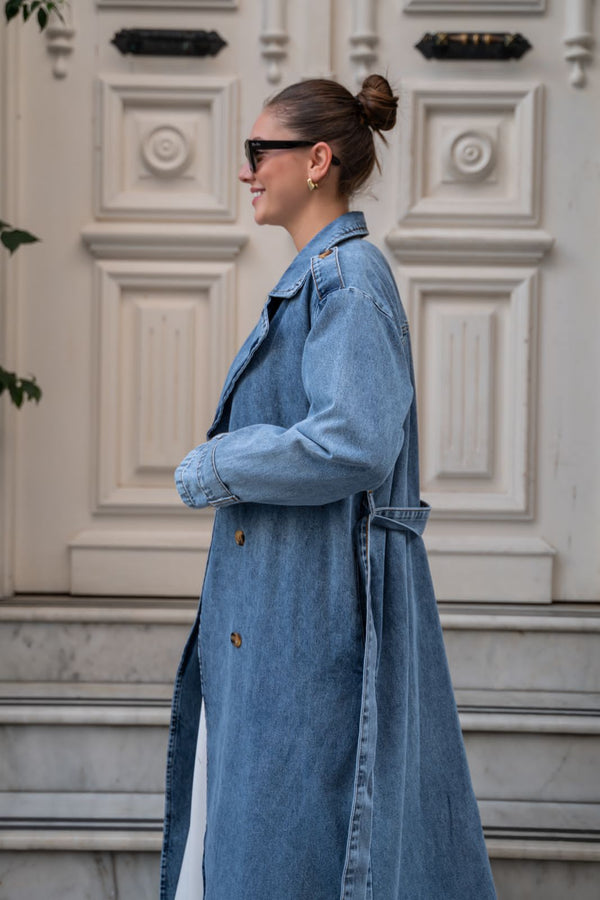 Denim Trench Coat 85074 - HANGER