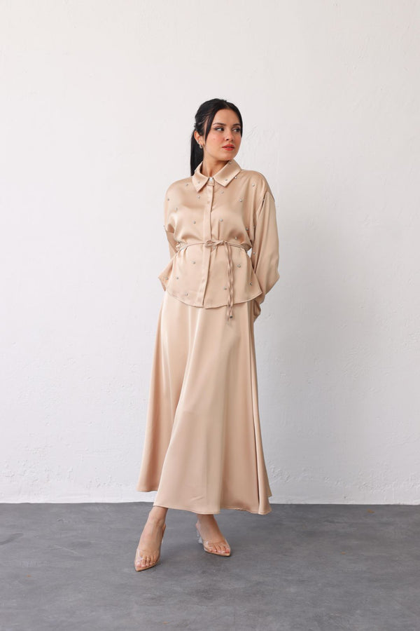 Satin Skirt Set 7166