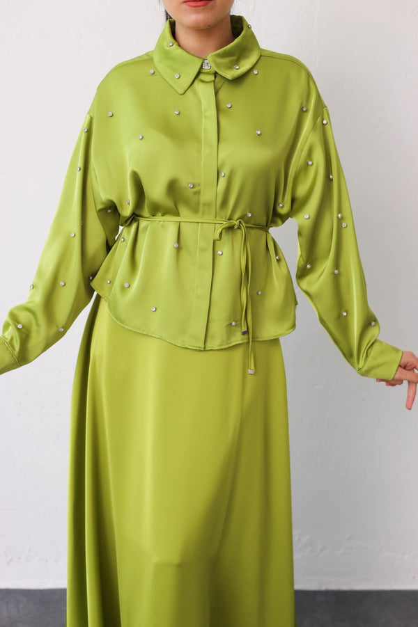 Satin Skirt Set 7166