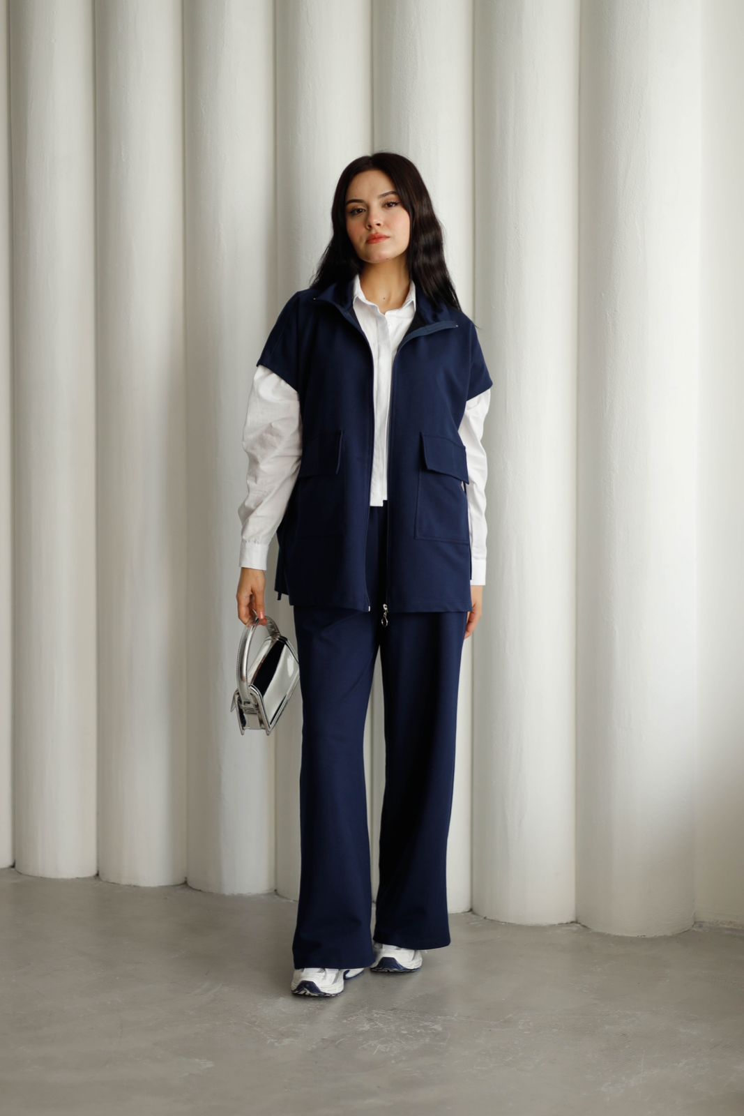 cut sleeve zip set 2091