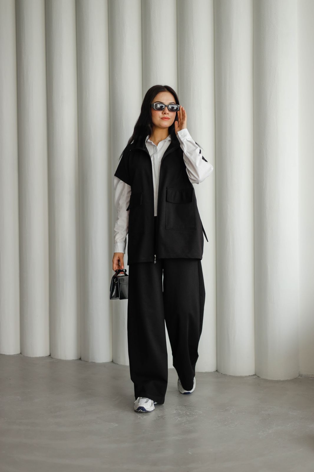 cut sleeve zip set 2091