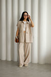 cut sleeve zip set 2091