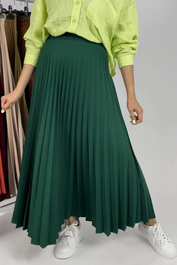 Pleated long skirt D - HANGER