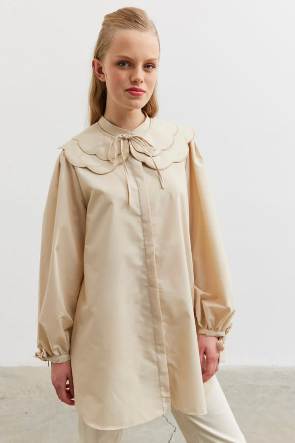 Blouse collar bib neck D - HANGER