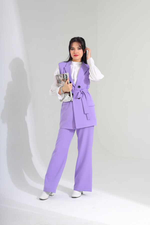 2pcs belted suit cut D - HANGER