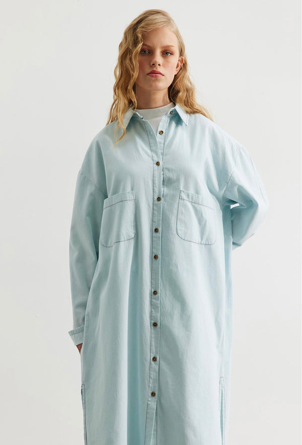 Button down denim dress D - HANGER