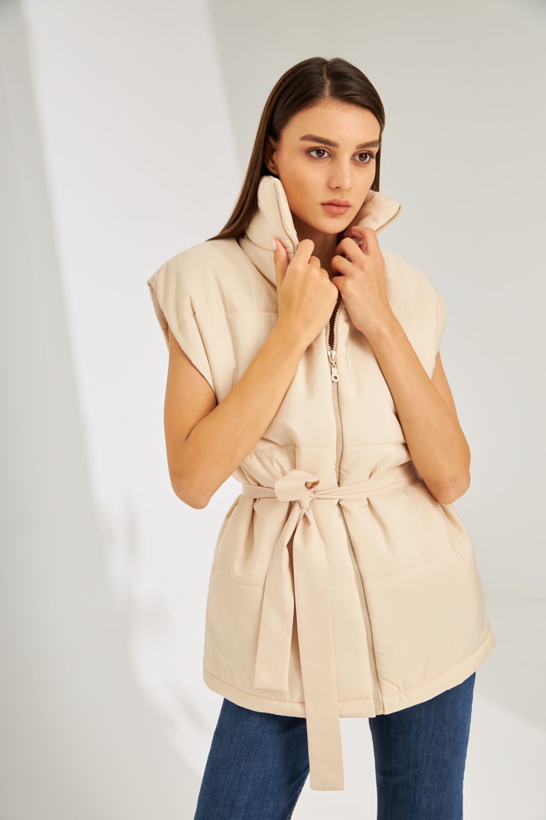 Cut puffy jacket 6730