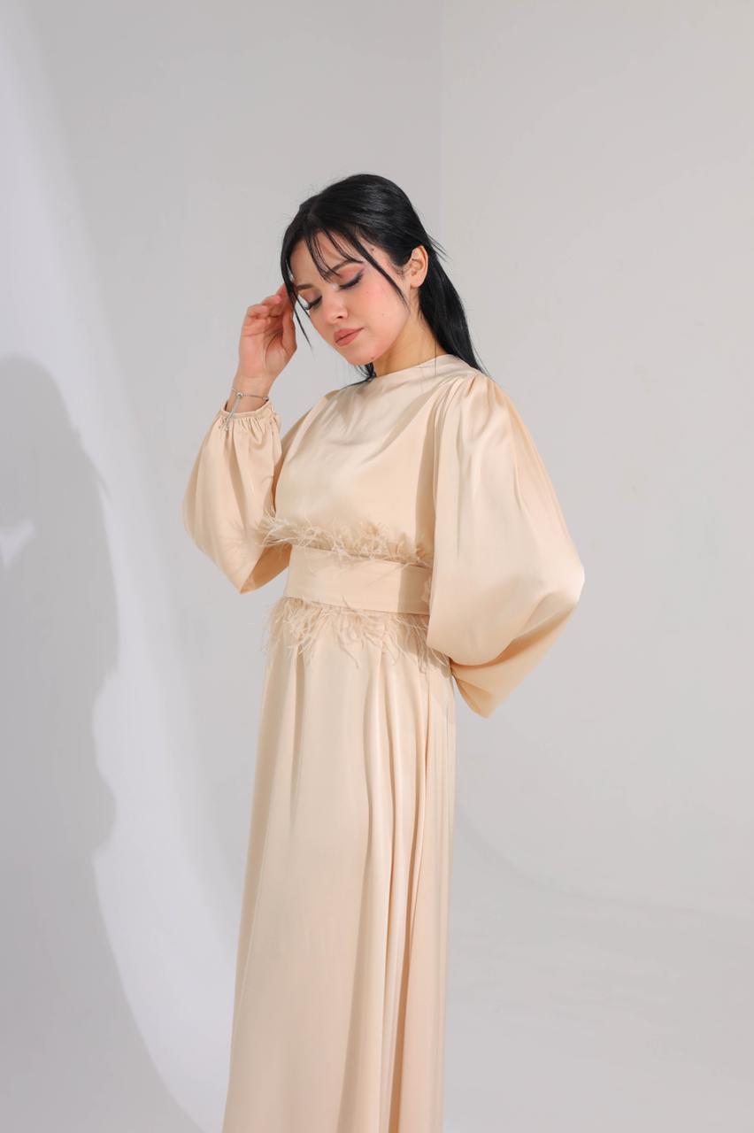 Fur Belt Dress