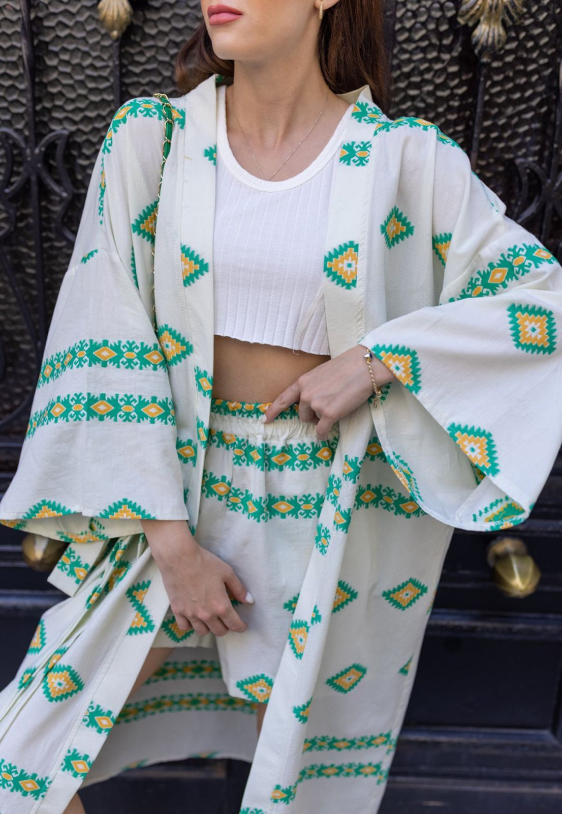 2pcs set kimono & short D