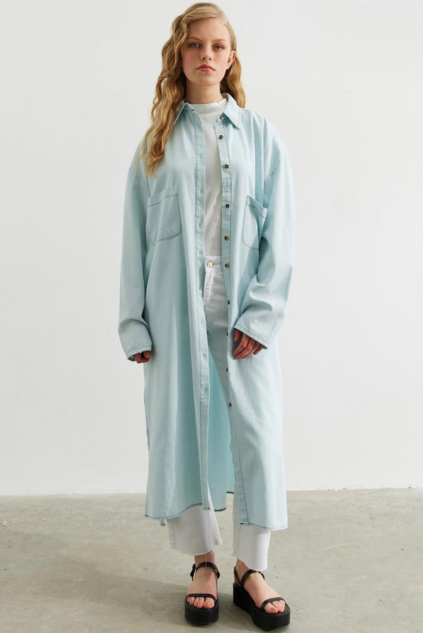 Button down denim dress D - HANGER