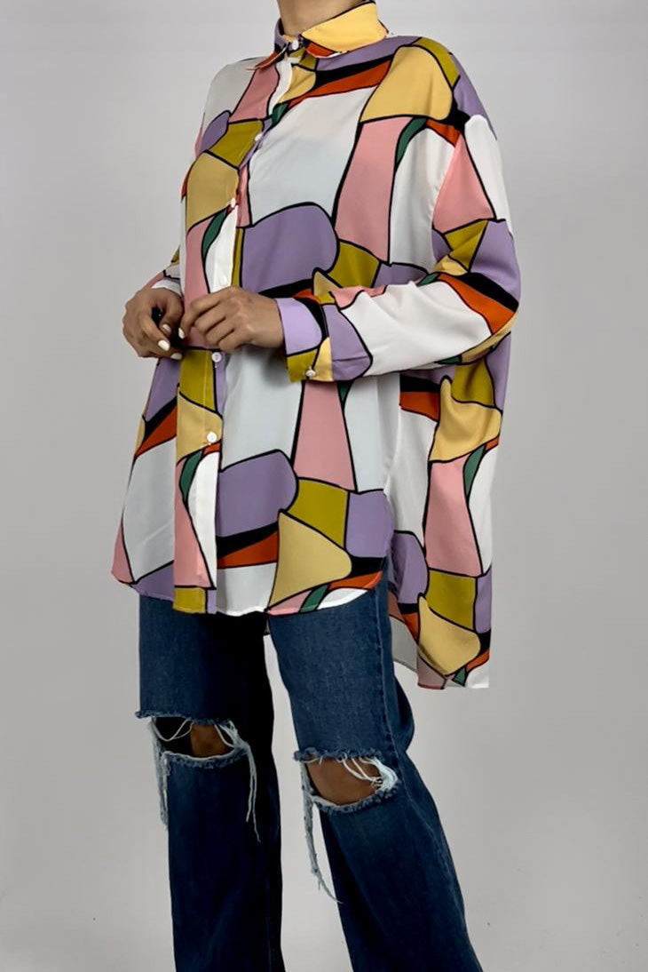 Flowy printed shirt D