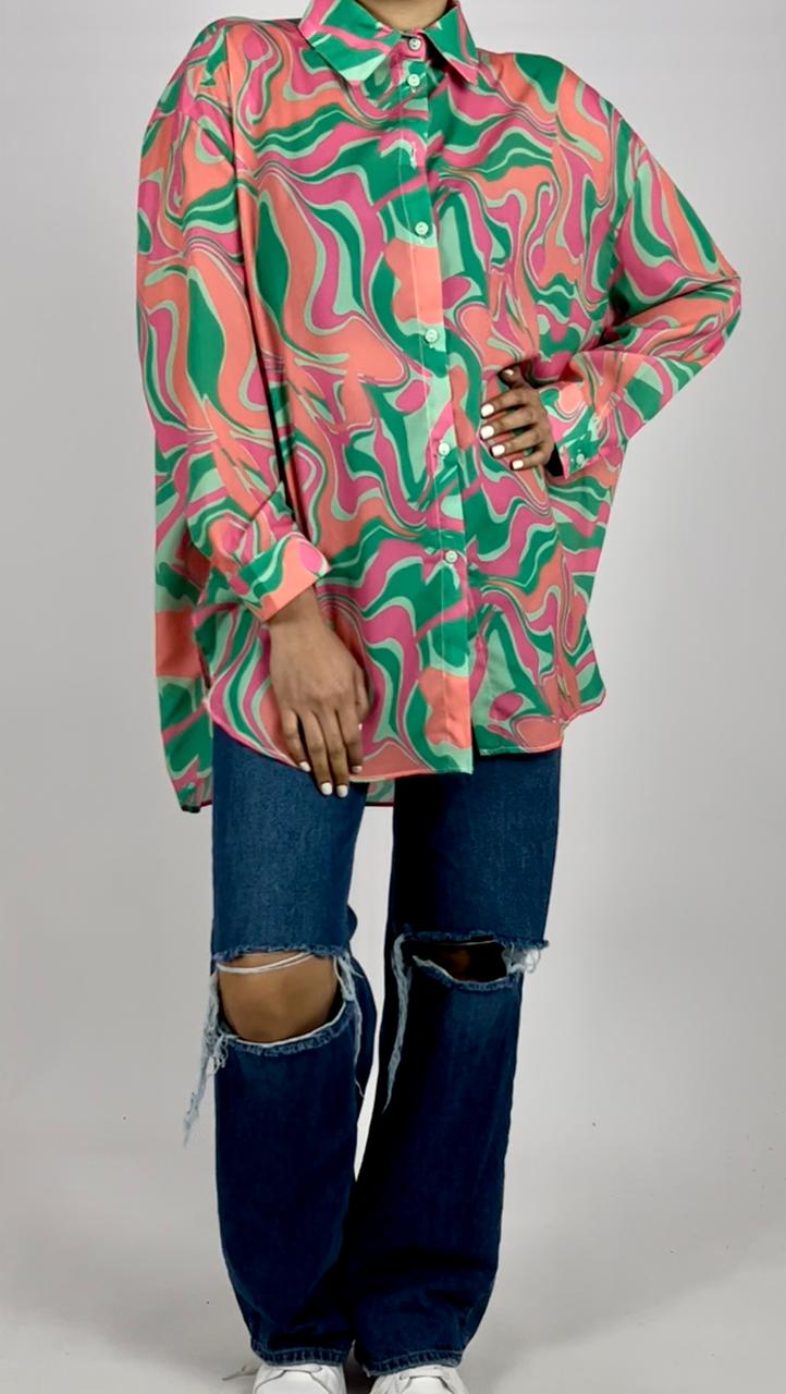 Flowy printed shirt D